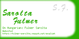 sarolta fulmer business card